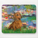 Dachshund (brown1) - Lilies 2 mousepads