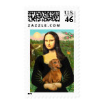 Dachshund (brown1) - Mona Lisa postage