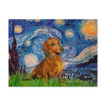 Dachshund (Brown1) - Starry Night postcards