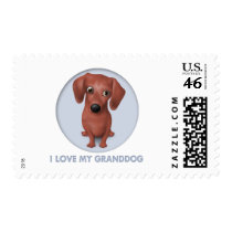 Dachshund (Brown) Granddog Postage Stamp