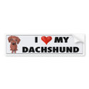 Dachshund (Brown) Love Sticker bumper stickers by cartoondogs Dachshund (Brown) Love Sticker bumper stickers