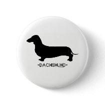 Dachshund Button by dogsilhouettes Dachshund Button