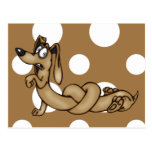 Dachshund Cartoon Dog Tied In Knots Postcards