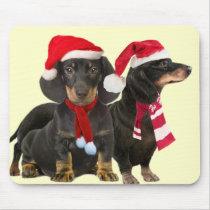 Dachshund Christmas Art on Gifts mousepads