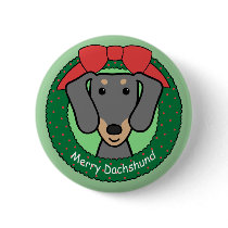 Dachshund Christmas buttons by dogcartoons Dachshund Christmas buttons