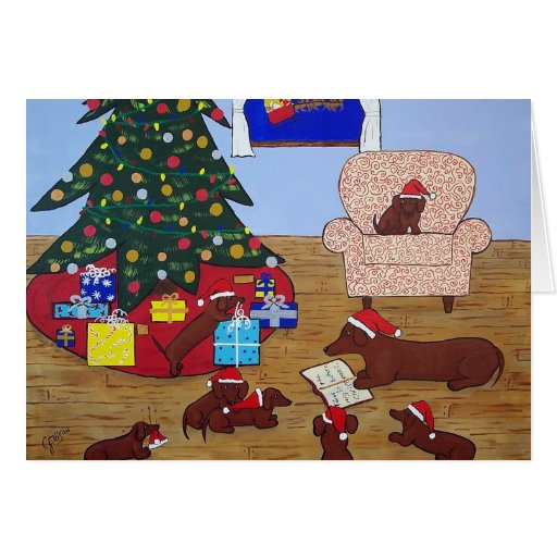 dachshund christmas card