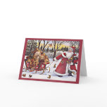 Dachshund Christmas Card Santa Bears2
