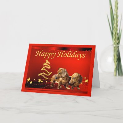 Dachshund Christmas Card Stars2