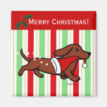 Dachshund Christmas Cartoon Snowflakes Refrigerator Magnets
