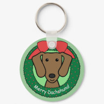 Dachshund Christmas keychains
