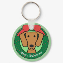 Dachshund Christmas keychains
