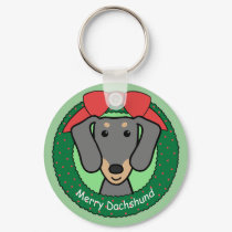 Dachshund Christmas keychains