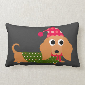 dachshund lumbar pillow