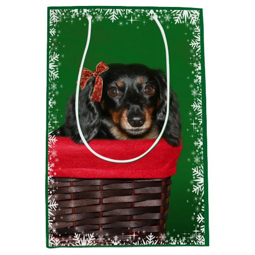 dachshund christmas medium gift bag zazzle dachshund christmas medium gift bag zazzle