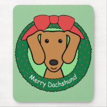 Dachshund Christmas mousepads