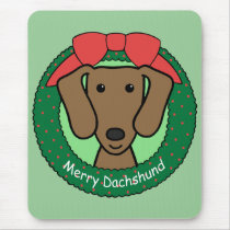 Dachshund Christmas mousepads