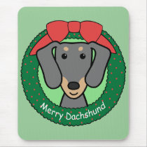 Dachshund Christmas mousepads