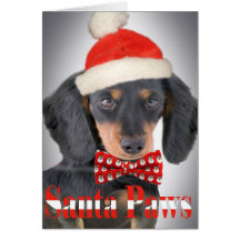 Dachshund Christmas Paw card