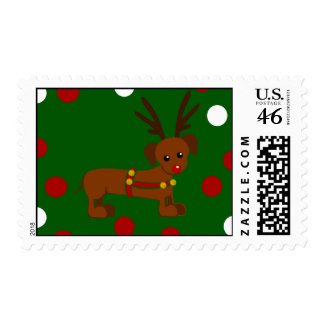 Dachshund Christmas Postage stamp