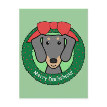 Dachshund Christmas postcards