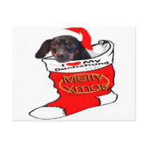 Dachshund Christmas postcards