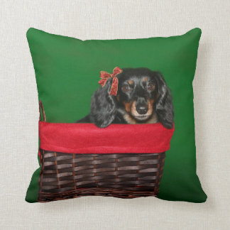 dachshund christmas throw pillows