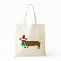 Dachshund Christmas Tote Bag