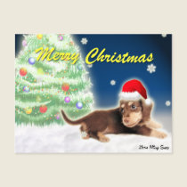 Dachshund Christmas Tree Postcard