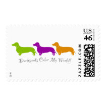 Dachshund Color My World Postage Stamp