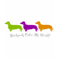 Dachshund Color My World t-shirts by DogArtDesign Dachshund Color My World t-shirts