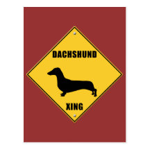 Dachshund Crossing (XING) Sign Postcards