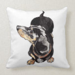 dachshund cushion by Annabel Tarrant Throw Pillow