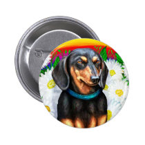 Dachshund Daisy Patch B&T buttons