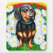 Dachshund Daisy Patch B&T mousepads