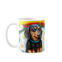 Dachshund Daisy Patch B&T Coffee Mug