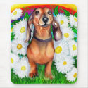 Dachshund Daisy Patch mousepads by DanesRUs Dachshund Daisy Patch mousepads