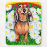 Dachshund Daisy Patch Mouse Mats