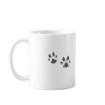 Dachshund design mug with paw prints on reverse