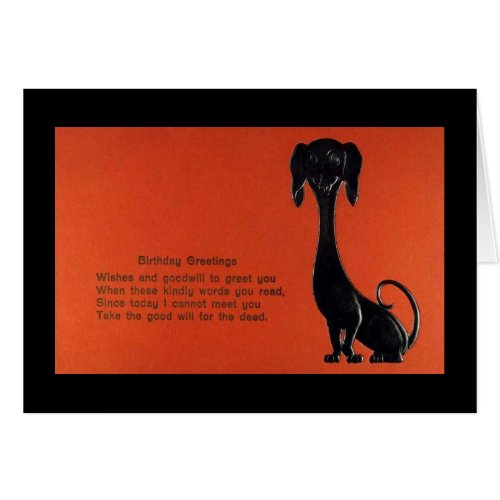 Dachshund Dog Birthday Vintage Greeting Card