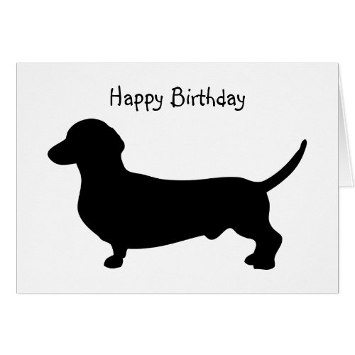 Dachshund dog silhouette cute custom birthday greeting card