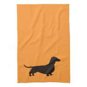 Dachshund Dog Silhouette Kitchen Towel