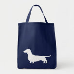 Dachshund Dog Silhouette Tote Bags