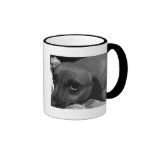 Dachshund Dog with Sad Eyes in Black and White mugs