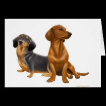 Dachshund Dogs Card