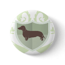 Dachshund Doxie Classic Crest Design buttons