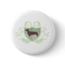 Dachshund Doxie Classic Crest Design buttons