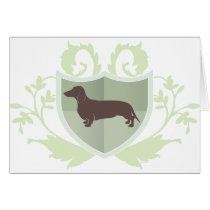 Dachshund Doxie Classic Crest Design cards