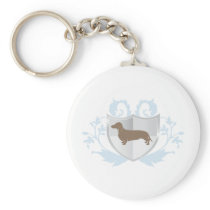 Dachshund Doxie Classic Crest Design keychains