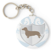 Dachshund Doxie Classic Crest Design keychains