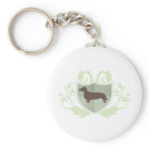 Dachshund Doxie Classic Crest Design keychains